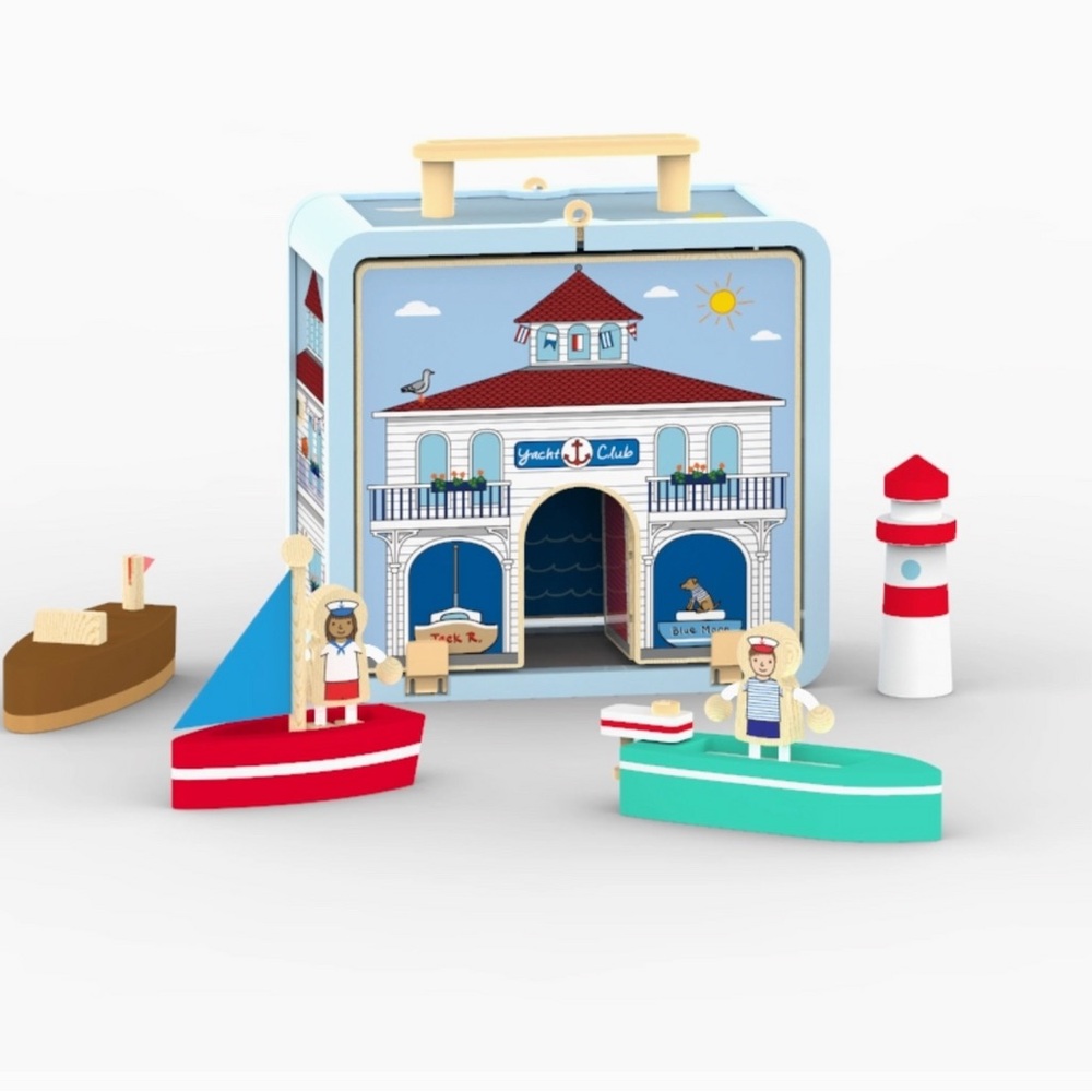 Wooden Yacht Club Playset for Kids